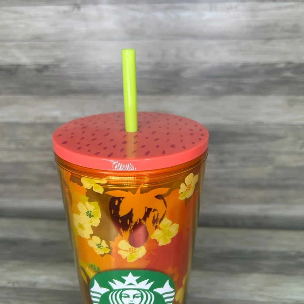 Starbucks Floral Sunflowers Strawberries Venti Cold Cup 2022 Spring 24 oz